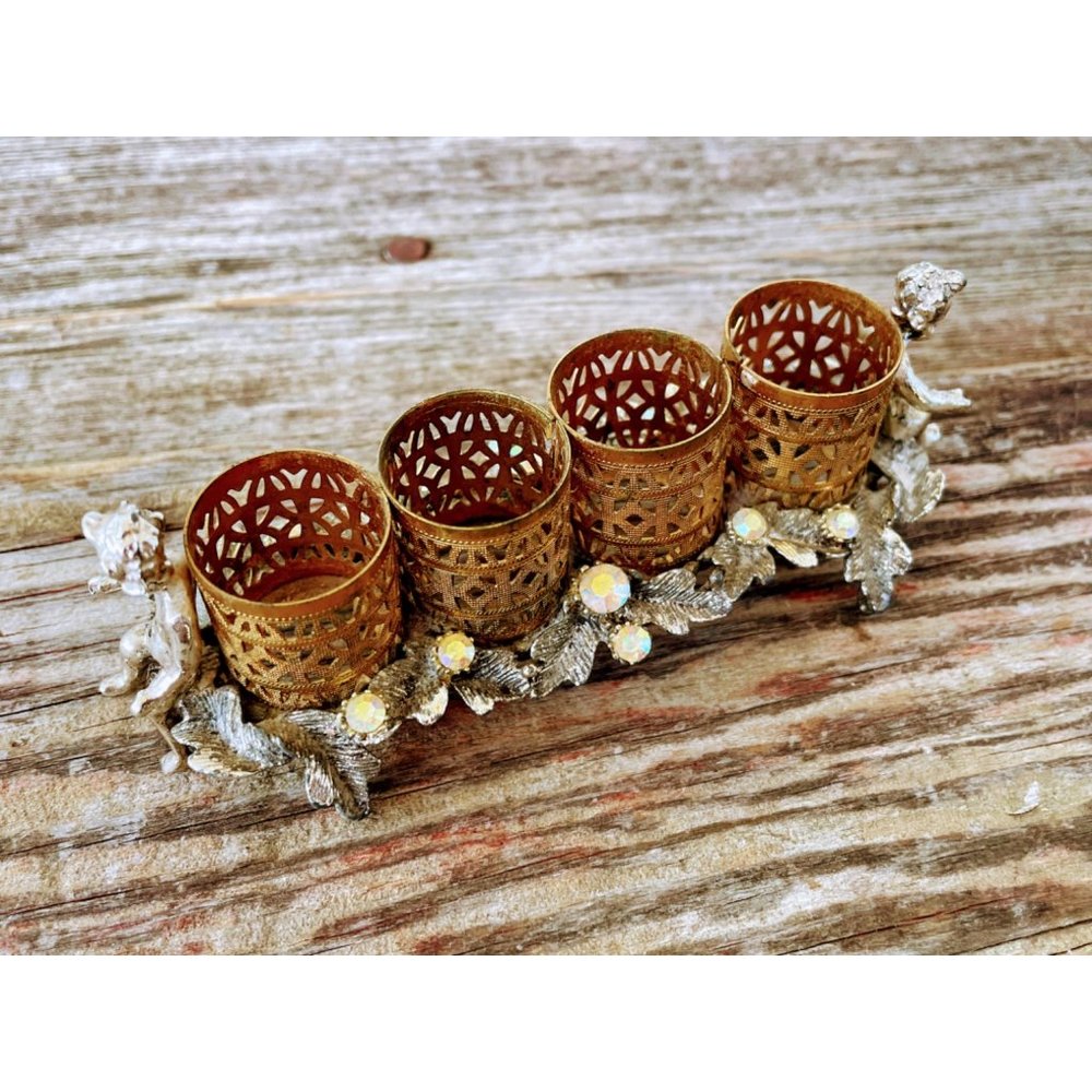 Vintage Cherub Lipstick Holder With Rhinestones - Picture 3 of 12